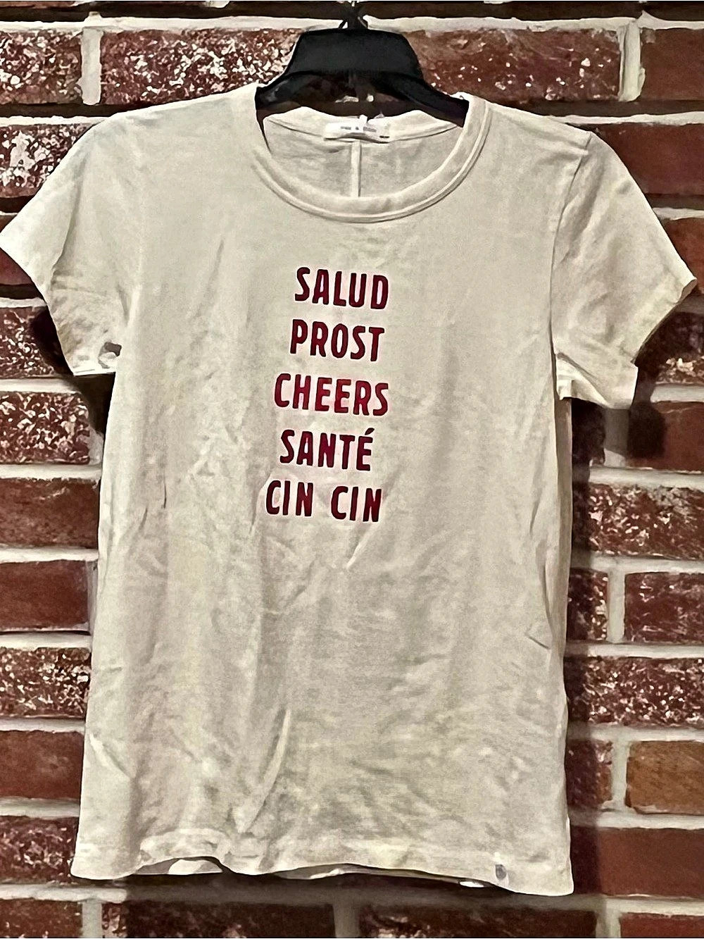 rag & bone Salud Prost Cheers Santé Cin tee White XS